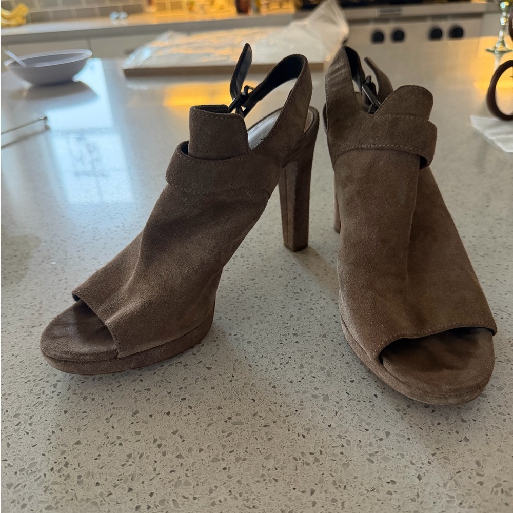 Via Spiga Brown Open-Toe Heels